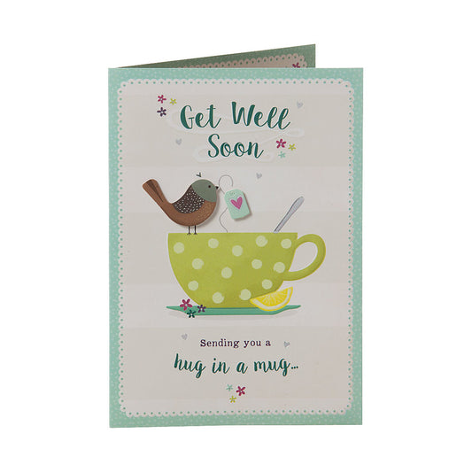 Cute Hug In A Mug Get Well Soon Card