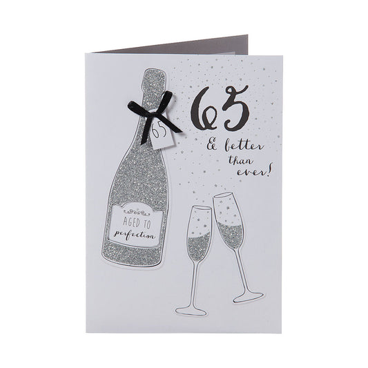 Traditional Champagne 65 Birthday Card