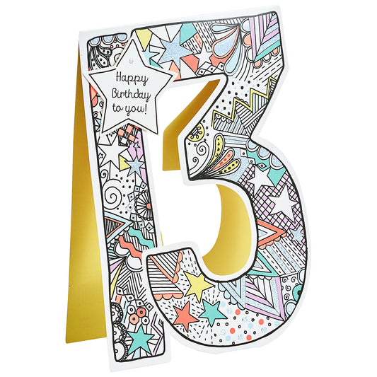 Traditional Number 13th Birthday Card