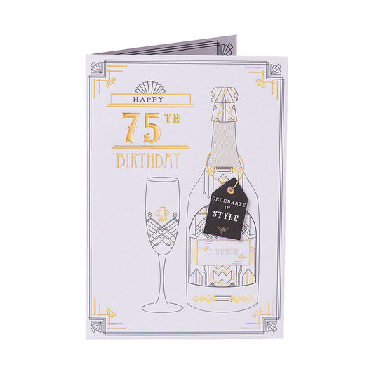 Traditional Bottles 75 Birthday Card