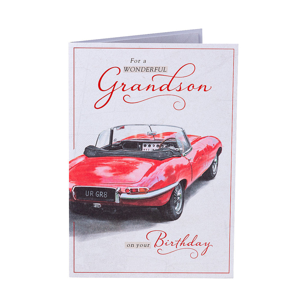 Traditional Car Grandson Birthday Card