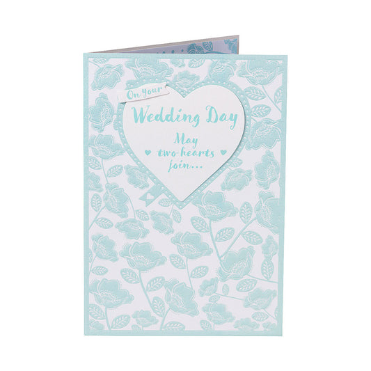 Traditional Heart Wedding Day Card