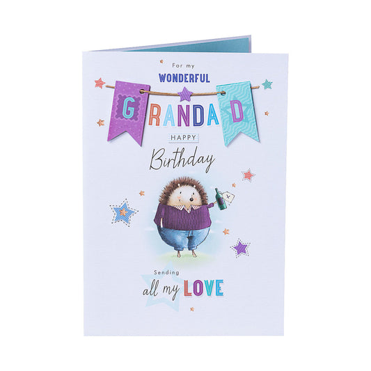 Cute Hedgehog Grandad Birthday Card