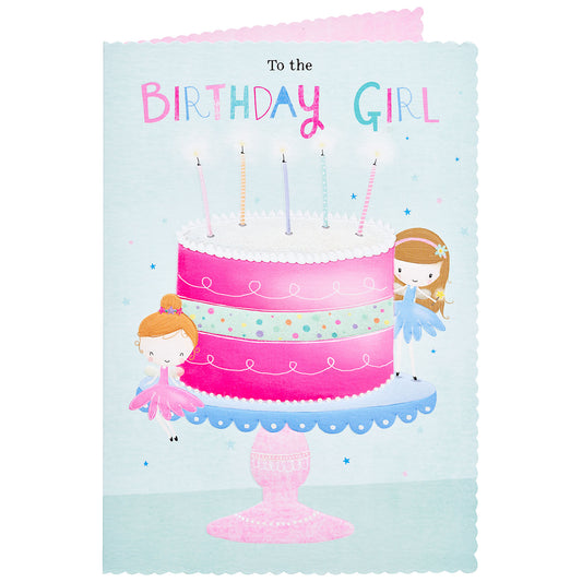 Cute Cake Birthday Card Girl