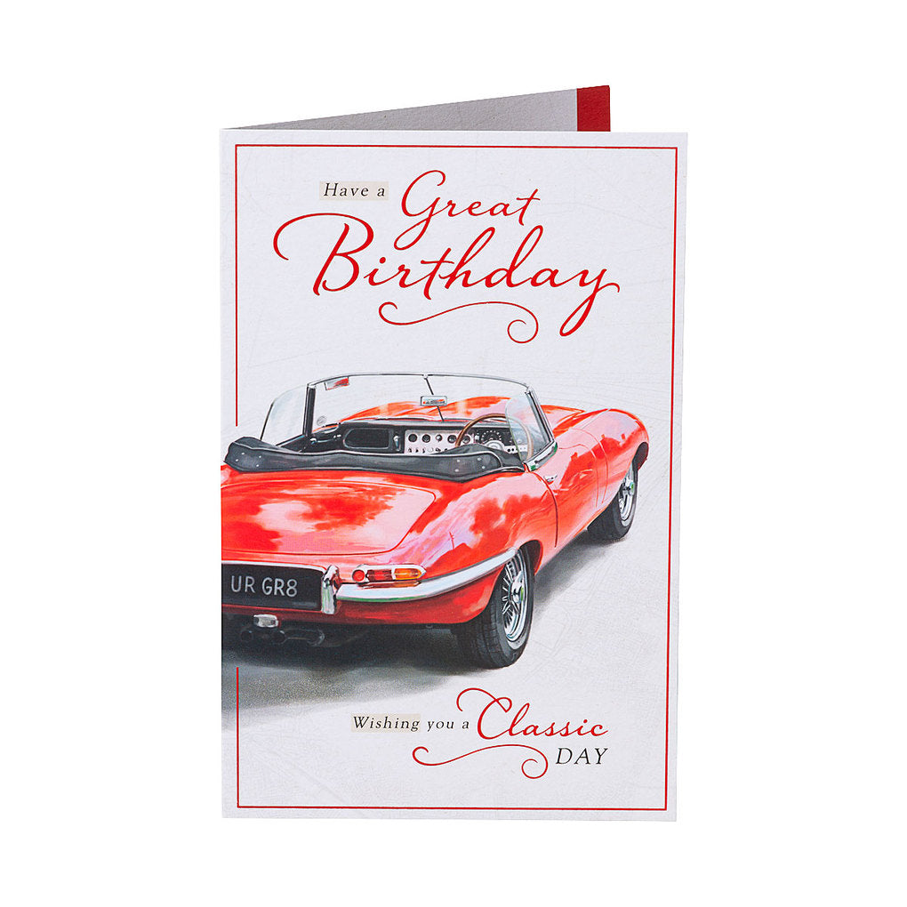 Traditional Red Car Male Birthday Card