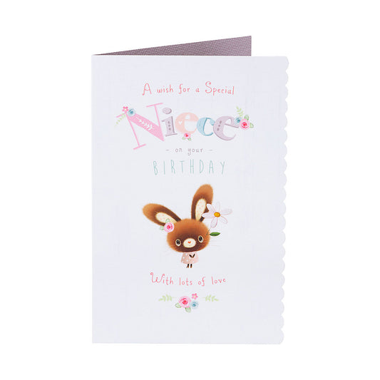 Cute Bunny Niece Birthday Card