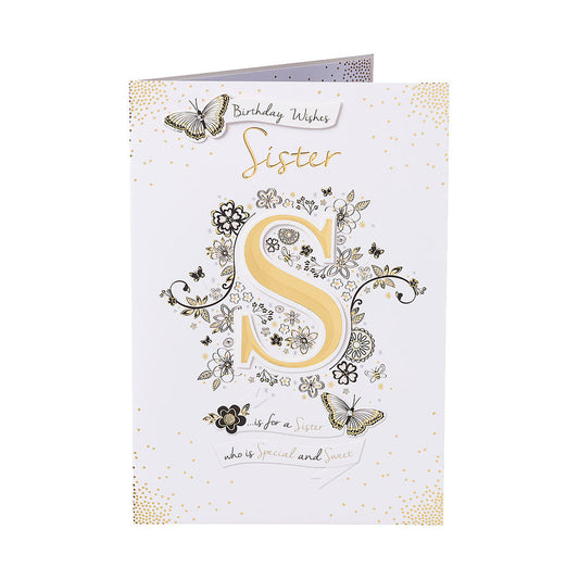 Traditional S Is Sister Birthday Card
