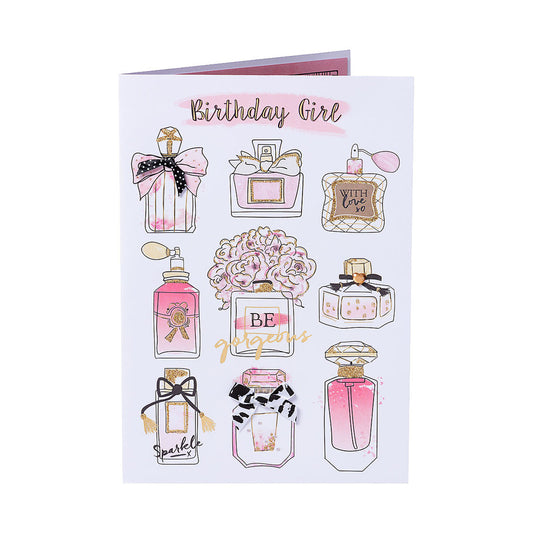 Traditional Perfume Birthday Card Girl