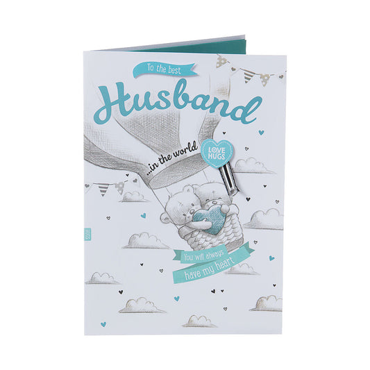 Cute Balloon Husband Birthday Card