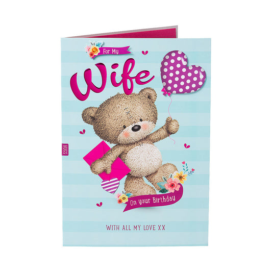 Cute Bear For My Wife Birthday Card