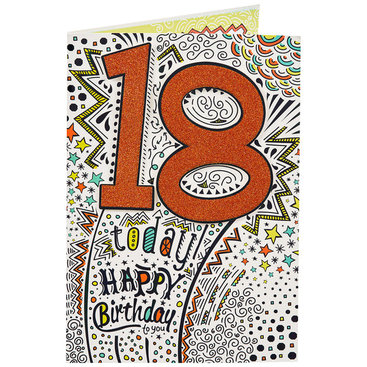 Contemporary Male 18th Birthday Card