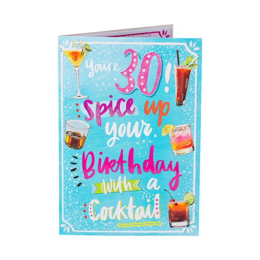 Funny Drinks 30th Birthday Card