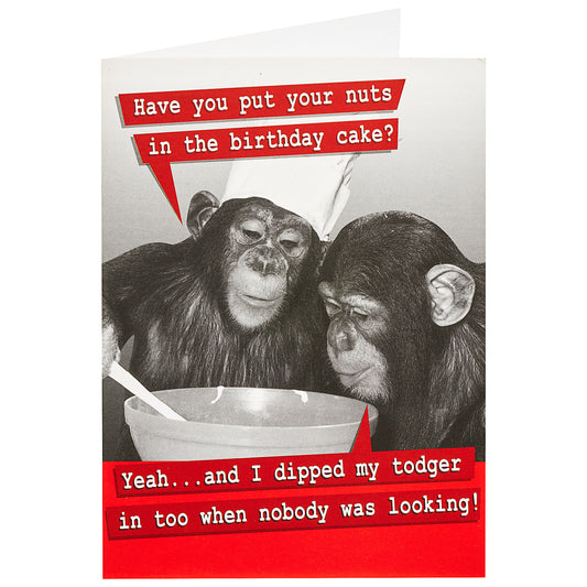 Funny Birthday Card Chimps Cooking