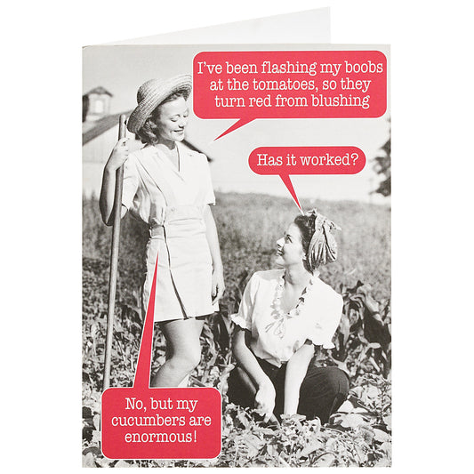 Funny Birthday Card Tomato & Cucumbers