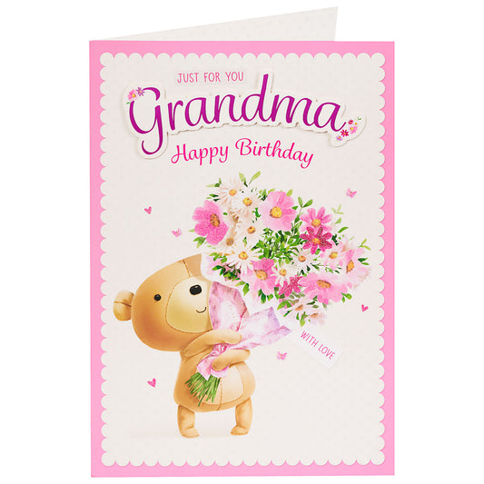 Traditional Birthday Card Pink Grandma