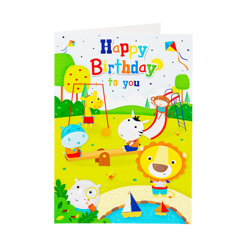 Funny Playground Happy Birthday Card