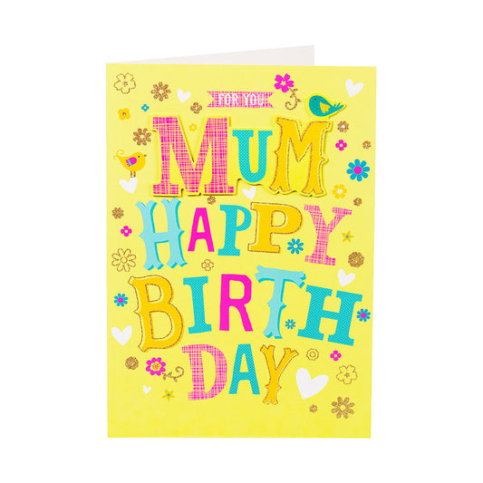 Funny Bright Mum Happy Birthday Card