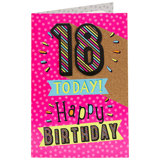 Traditional Pink 18th Birthday Card