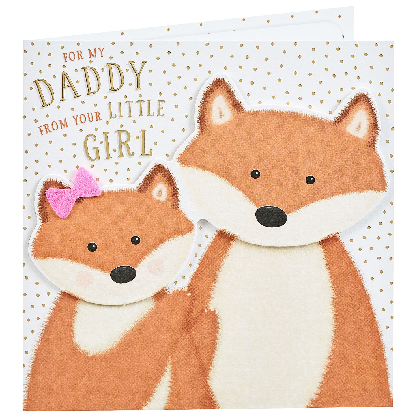 Cute Fox Daddy From Girl Birthday Card