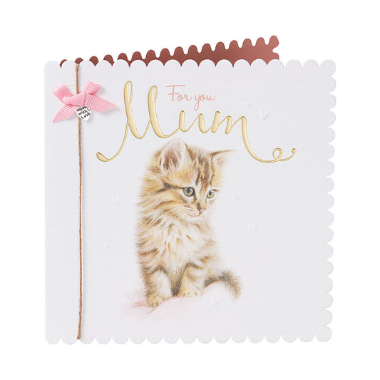 Cute Kitten For You Mum Greeting Card