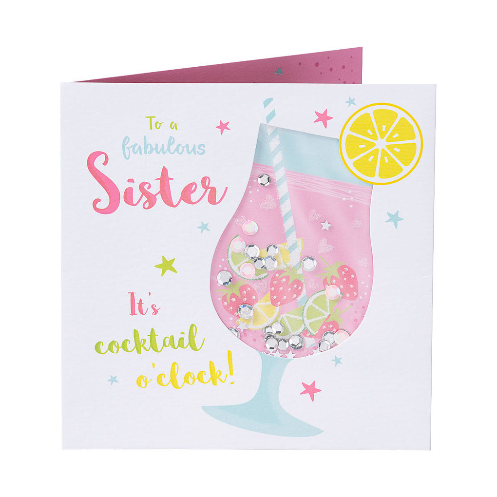 Funny Sister Cocktail Birthday Card