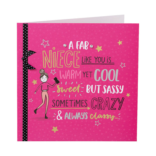 Contemporary Fab Niece Birthday Card