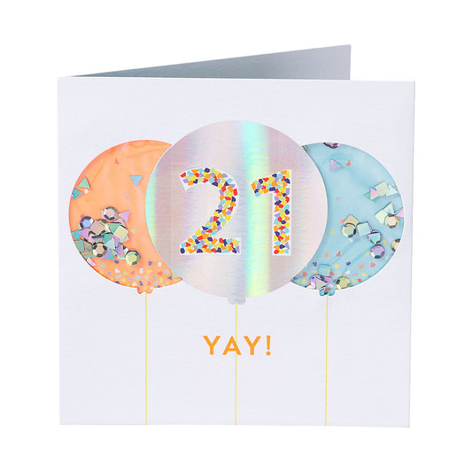 Traditional Balloons 21st Birthday Card