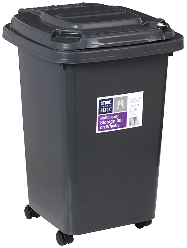 Kids Wheelie Bin 60L Assorted Colours