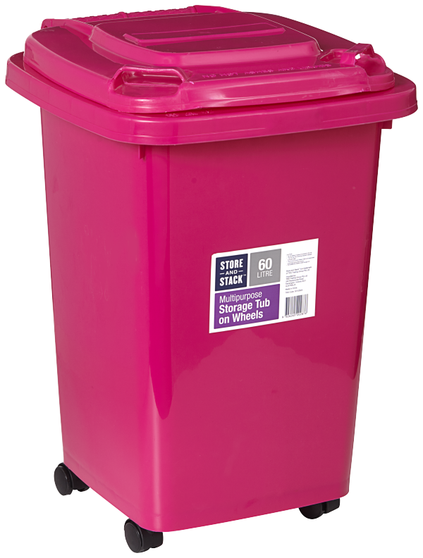 Kids Wheelie Bin 60L Assorted Colours