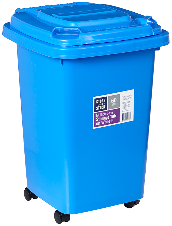 Kids Wheelie Bin 60L Assorted Colours