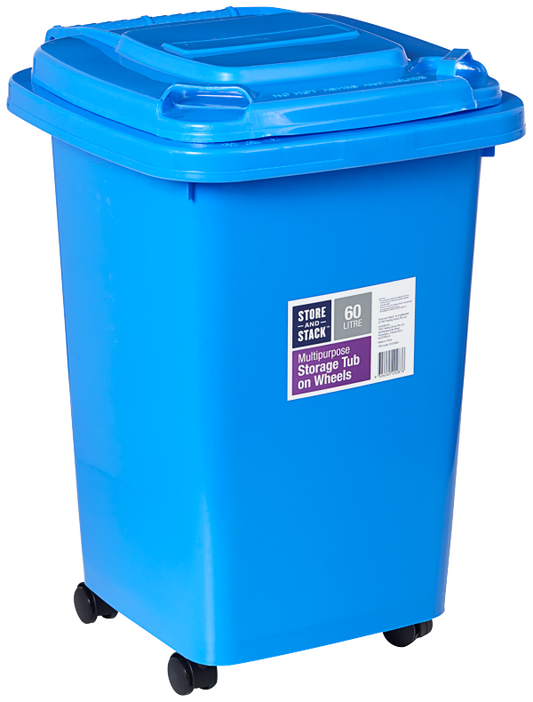 Kids Wheelie Bin 60L Assorted Colours