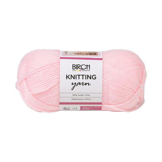 Birch Acrylic Knitting Yarn Pink 8ply 100g