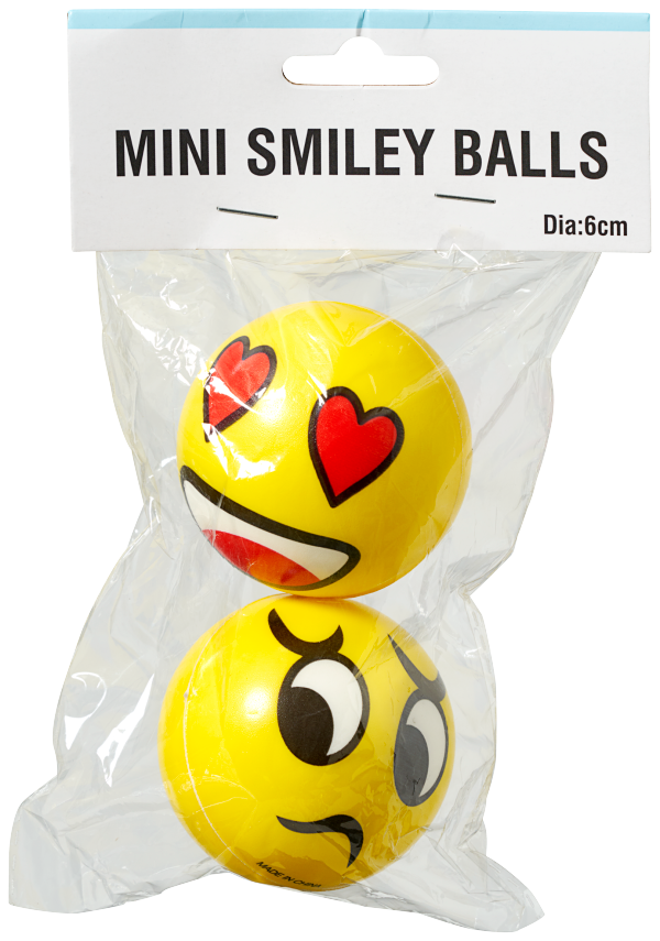 Foam Balls Smiley 2pk