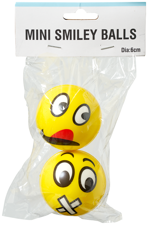 Foam Balls Smiley 2pk