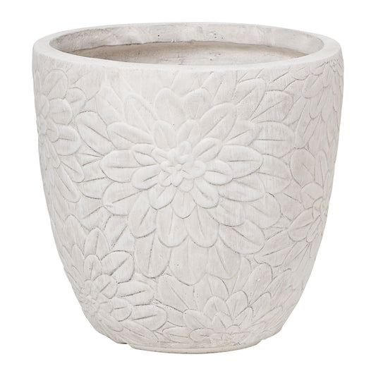 White Pot Flower Design Medium