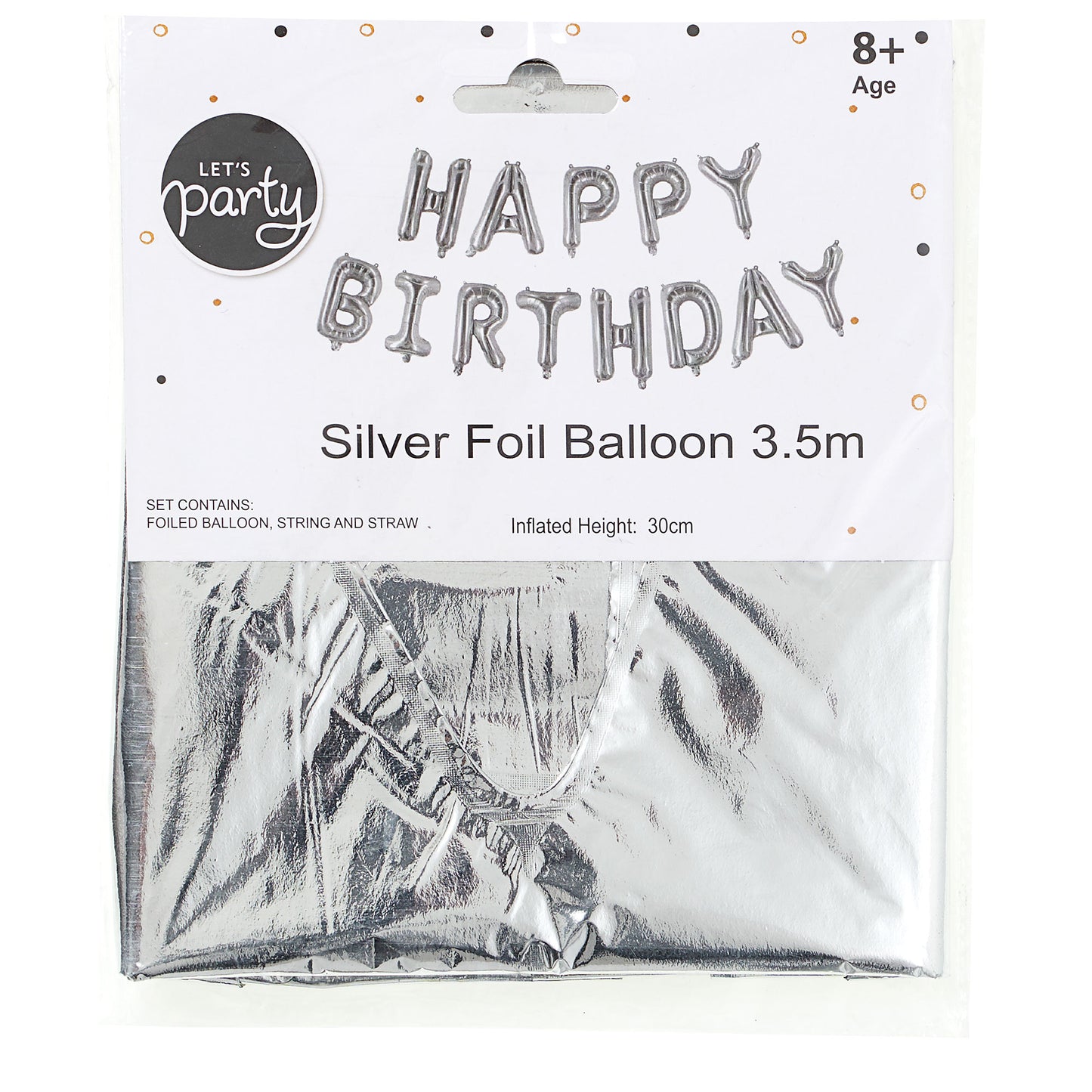 Happy Birthday Foil Balloon Silver