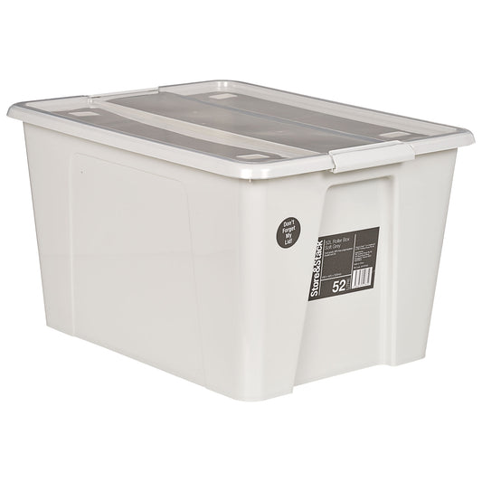 Store N Stack Storage Rollerbox Soft Grey 52L