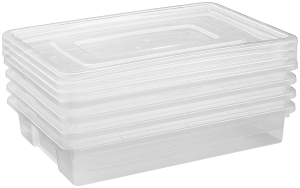 Clear 5L Storage Box With Lid 4pk