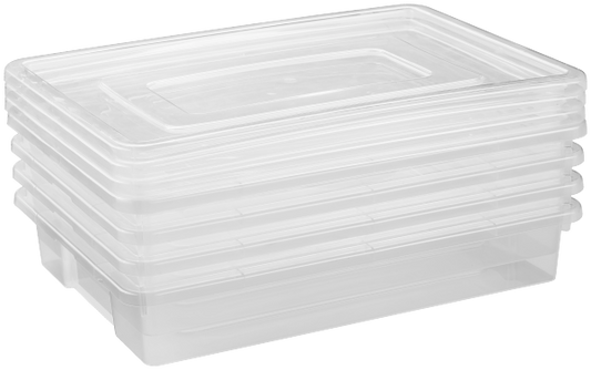 Clear 5L Storage Box With Lid 4pk