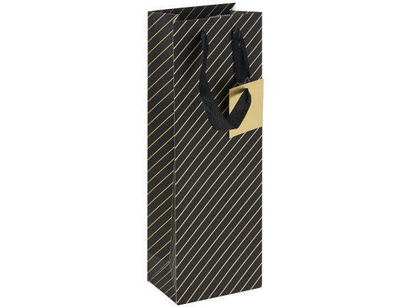 Gift Bottle Bag Foiled Stripe