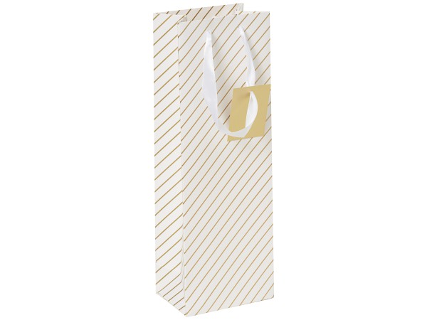 Gift Bottle Bag Foiled Stripe