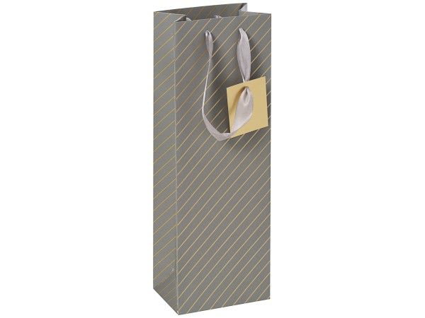 Gift Bottle Bag Foiled Stripe