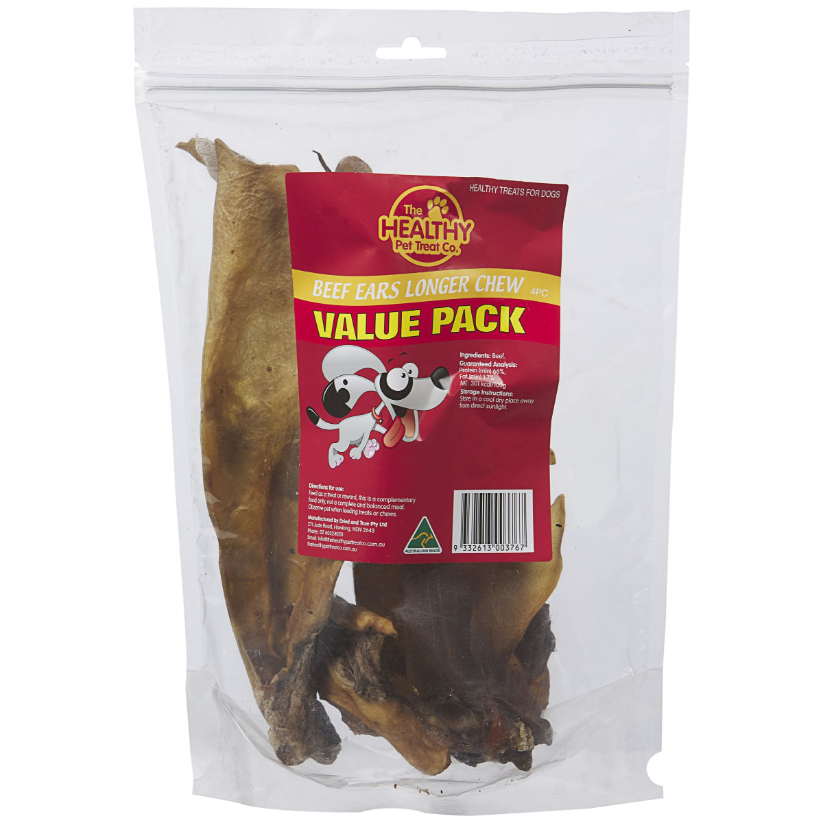 The Healthy Pet Treat Co. Beef Ears Longer Chew 4pc