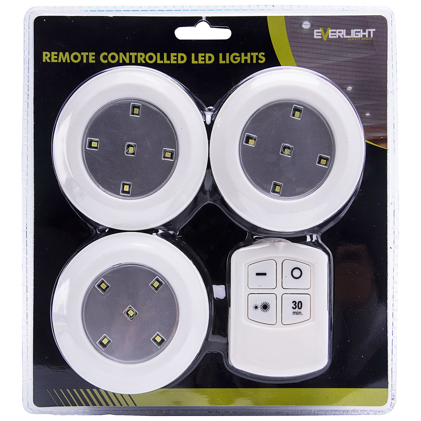 Push Light With Remote 3pk