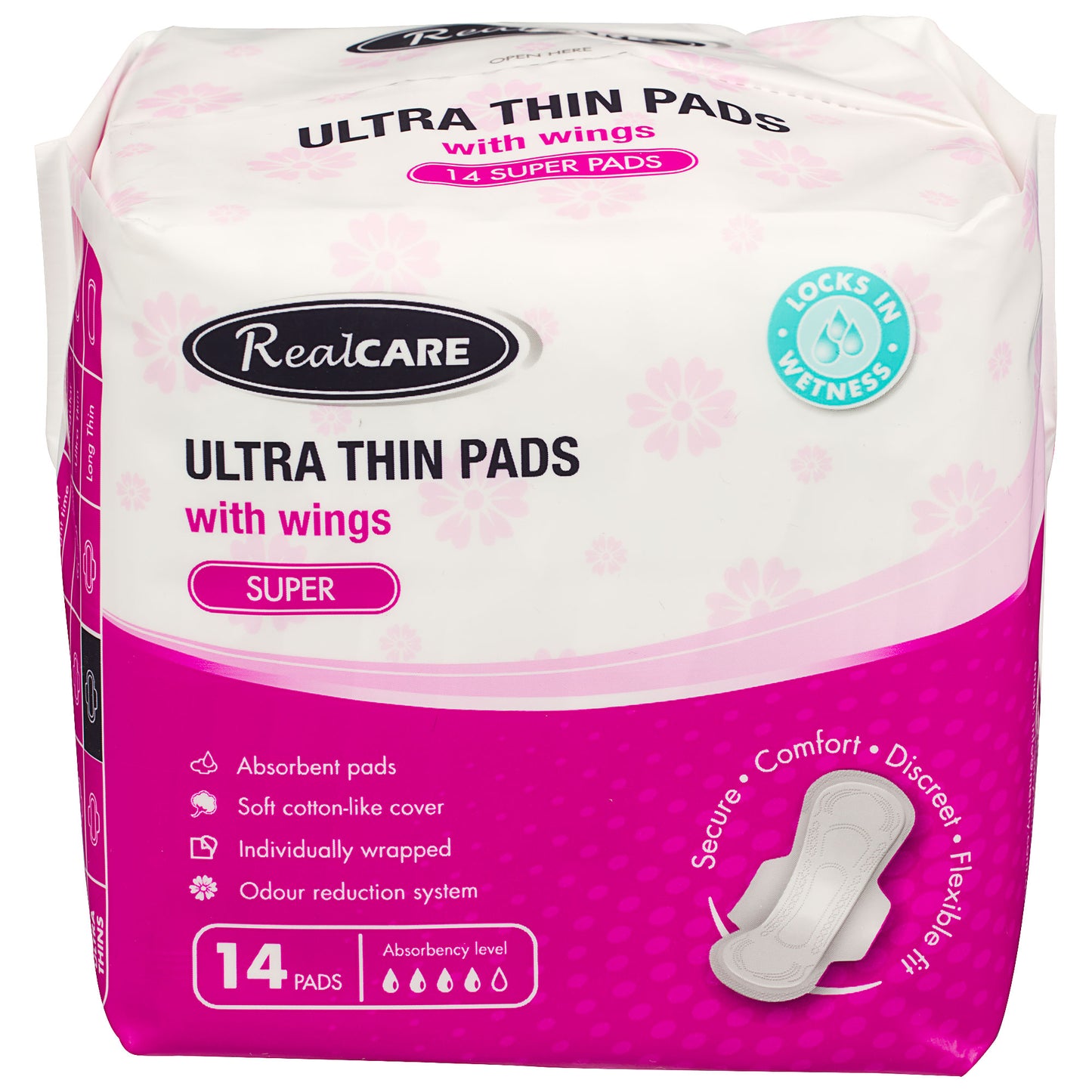 Realcare Pads Thins Super Wings 14 Pads