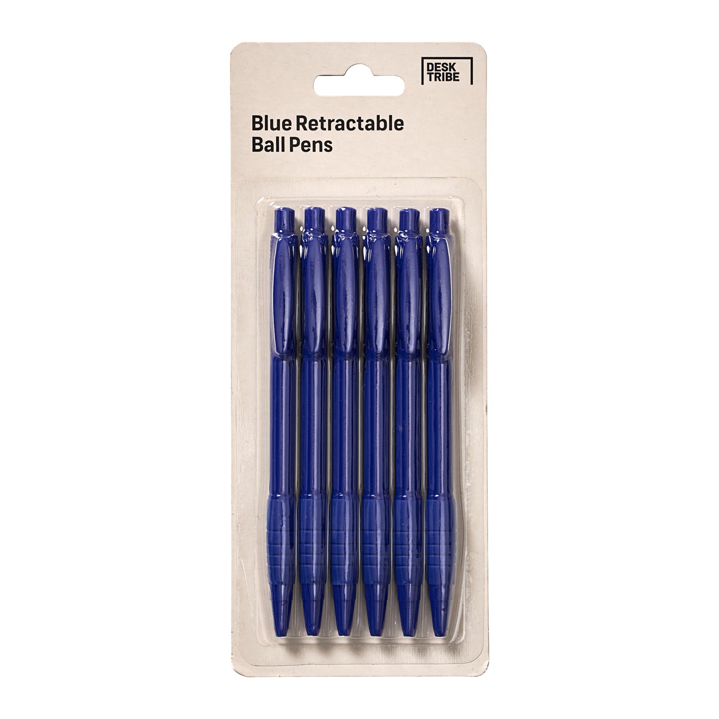 Desk Tribe Retractable Pens Blue 6pk