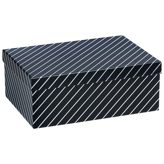 Gift Box Silver Stripe 27x19.5x10.5cm