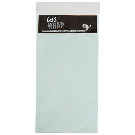 Let's Wrap Pearlised Tissue Paper Mint 2pk