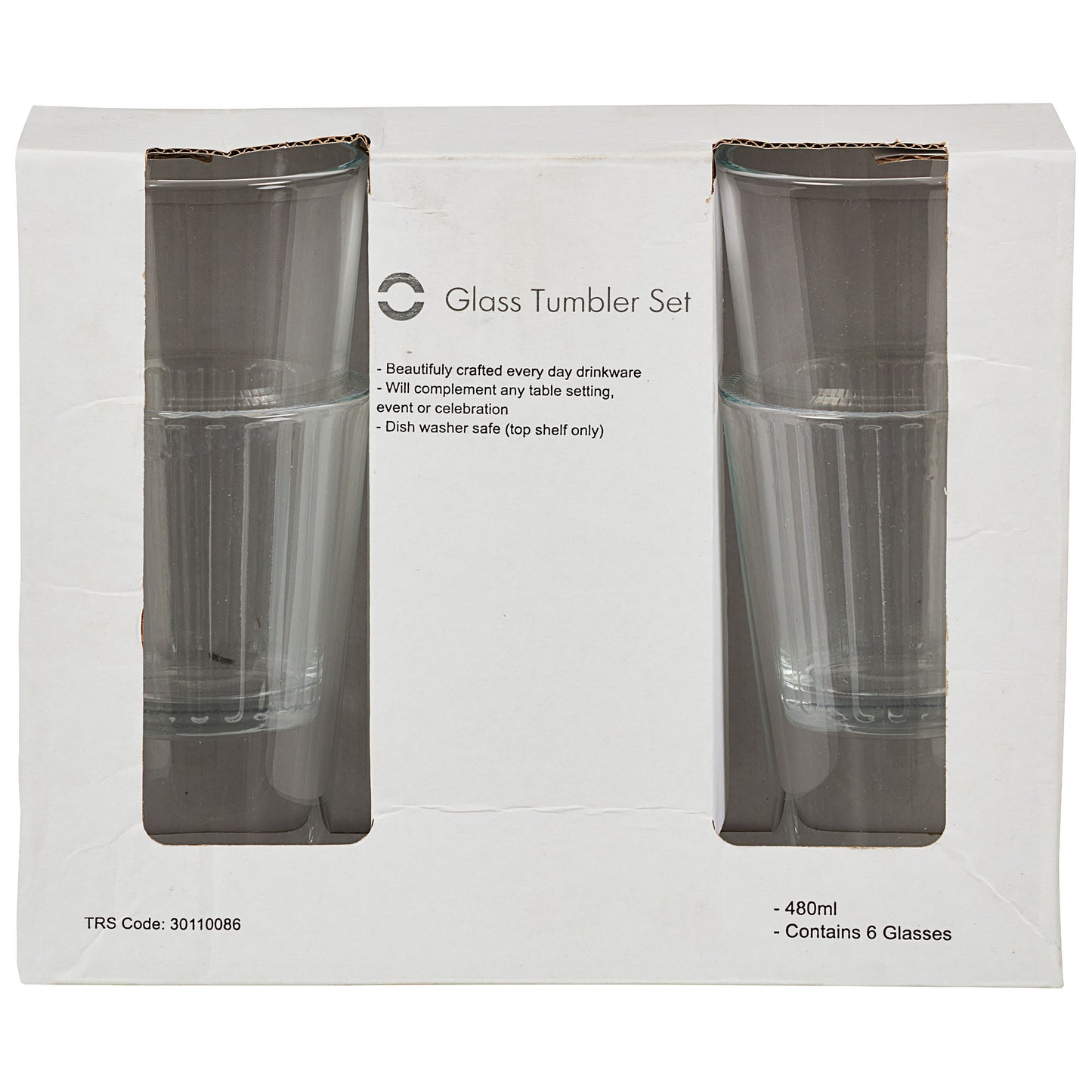 Glass Tumbler 6pk