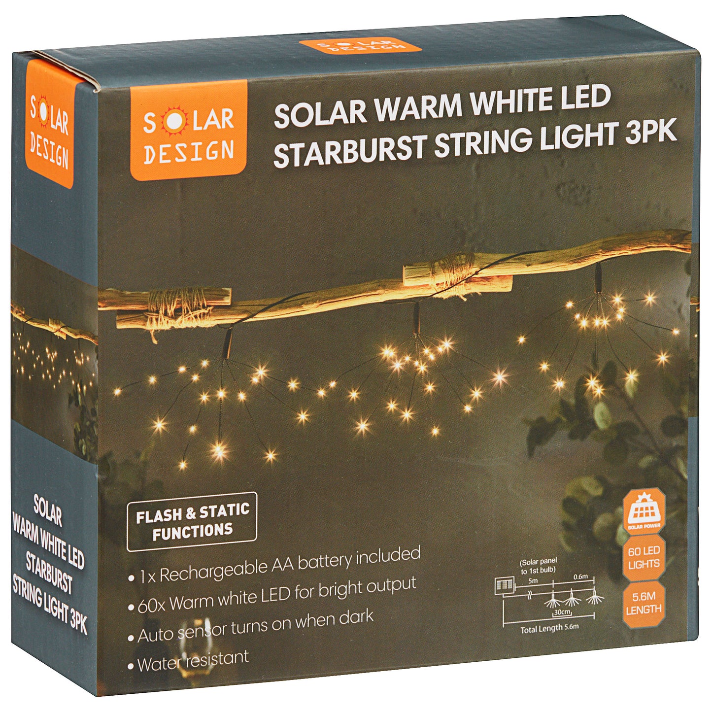 Solar Starburst String Light 60 LED